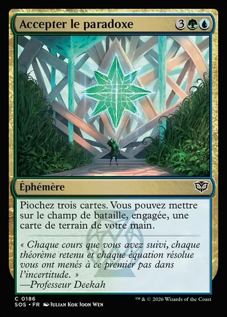 Accepter le paradoxe, carte Magic SOS 186 — extension Secrets of Strixhaven