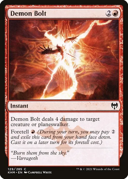 Demon Bolt, Magic card KHM 129 — Kaldheim set
