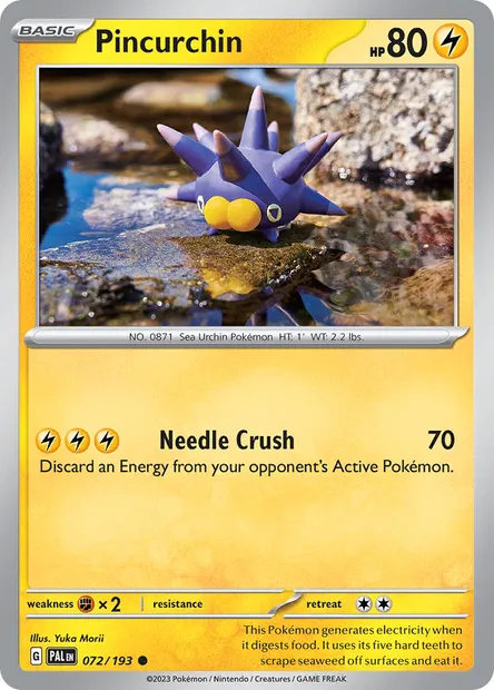 Pincurchin, Pokémon card PAL 072 — Paldea Evolved set