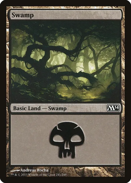 Swamp, Magic card M14 241 — Magic 2014 set