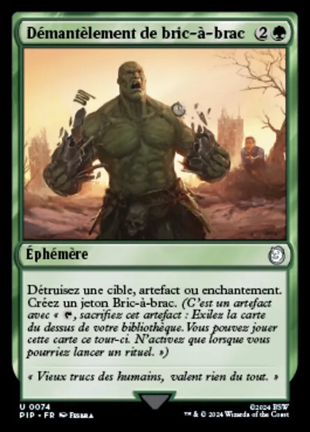 Démantèlement de bric-à-brac, carte Magic PIP 74 — extension Fallout