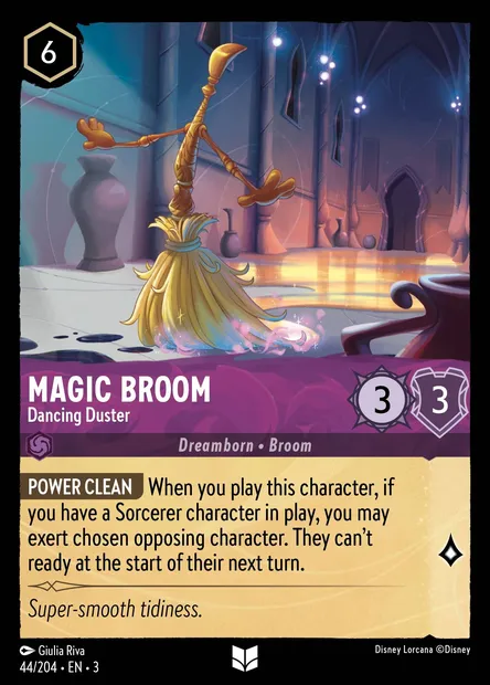 Magic Broom - Dancing Duster, Disney Lorcana card CH3-044 — Into the Inklands set