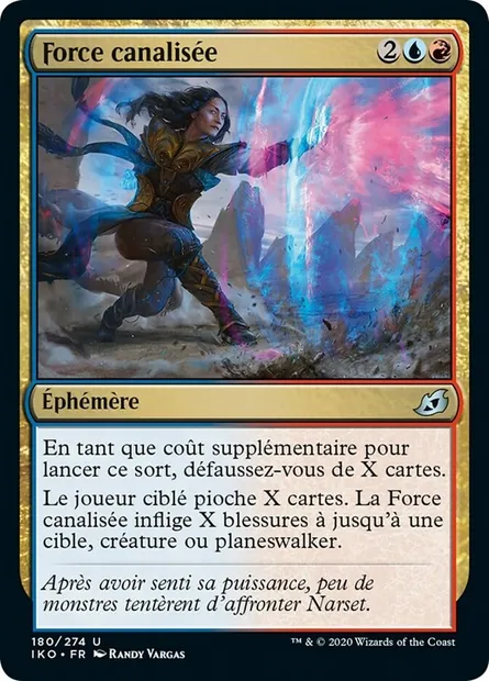 Force canalisée, carte Magic IKO 180 — extension Ikoria: Lair of Behemoths