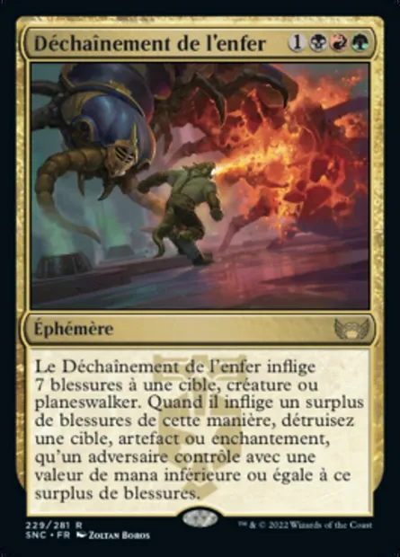 Déchaînement de l'enfer, carte Magic SNC 229 — extension Les rues de la Nouvelle-Capenna