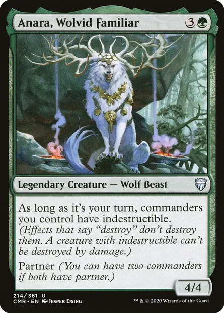 Anara, Wolvid Familiar, Magic card CMR 214 — Commander Legends set