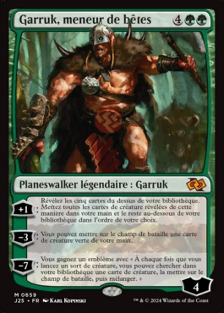 Garruk, meneur de bêtes, carte Magic J25 659 — extension Foundations Jumpstart