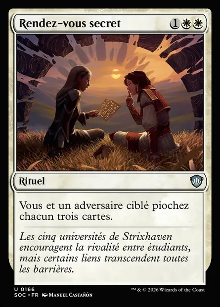 Rendez-vous secret, carte Magic SOC 166 — extension Secrets of Strixhaven Commander