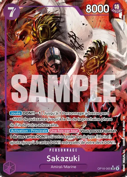 Sakazuki, carte One Piece OP16-065 — extension L'HEURE DE LA BATAILLE DÉCISIVE