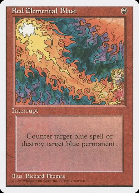 Salve élémentaire rouge, carte Magic 4ED 218 — extension Quatrième Edition