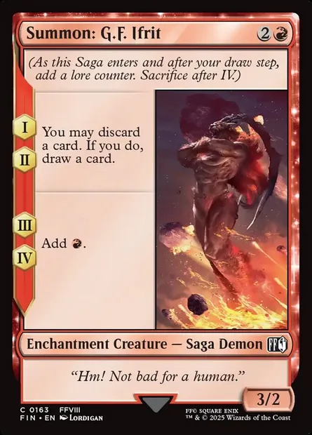 Summon: G.F. Ifrit, Magic card FIN 163 — Final Fantasy set