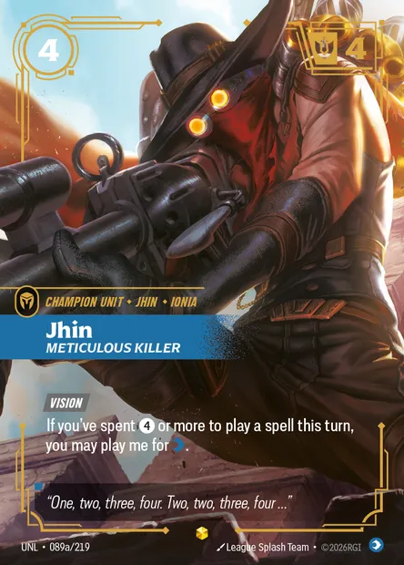 Jhin, carte Riftbound UNL 089a — extension Unleashed