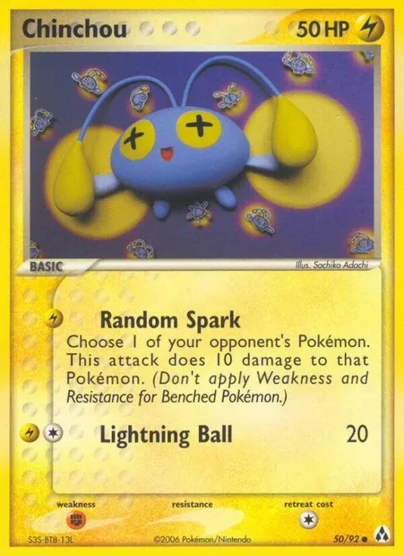 Chinchou, Pokémon card LM 50 — Legend Maker set