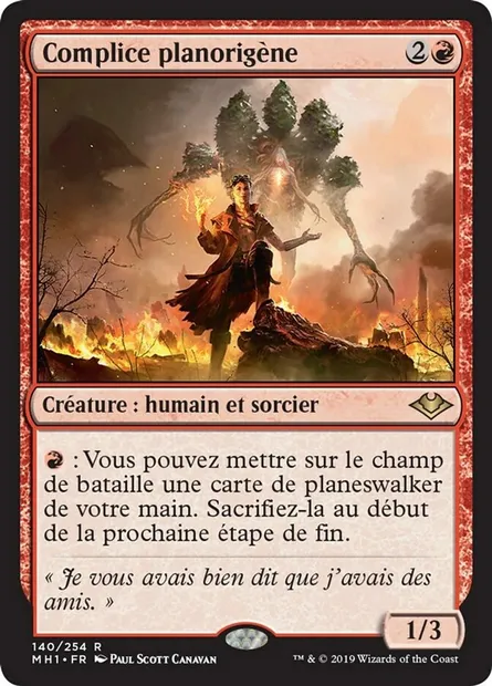 Complice planorigène, carte Magic MH1 140 — extension Horizons du Modern