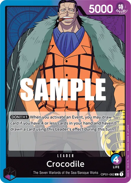 Crocodile, carte One Piece OP01-062 — extension ROMANCE DAWN
