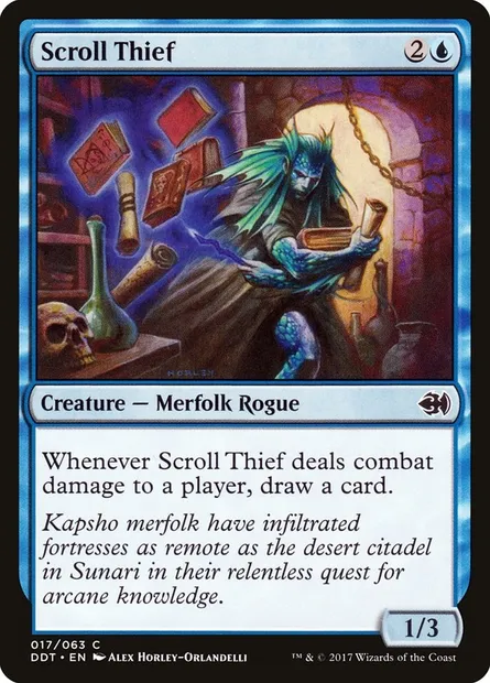 Voleur de parchemin, carte Magic DDT 17 — extension Duel Decks: Merfolk vs. Goblins