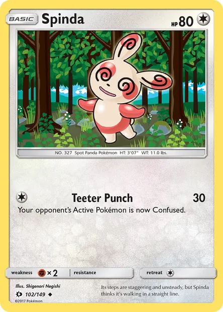 Spinda, Pokémon card SUM 102 — Sun & Moon set