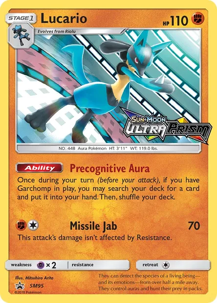 Lucario, Pokémon card SM 95 — SM Black Star Promos set