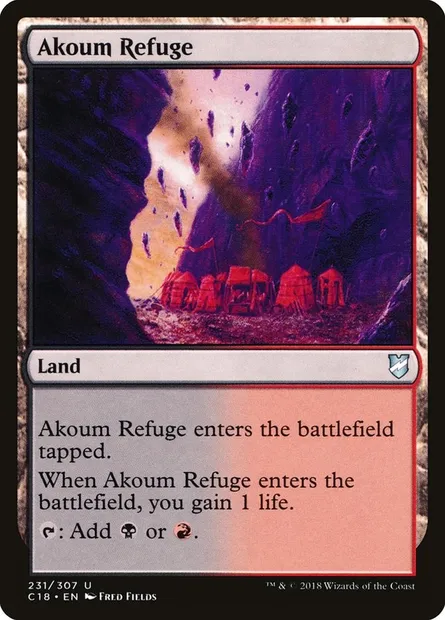 Akoum Refuge, Magic card C18 231 — Commander 2018 set