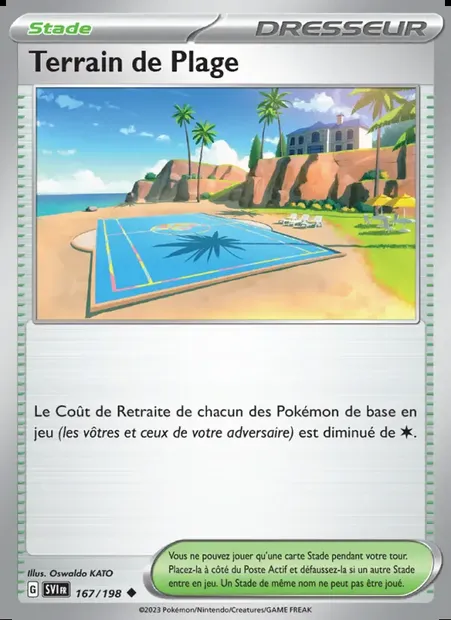 Terrain de Plage, carte Pokémon SVI 167 — extension Écarlate et Violet