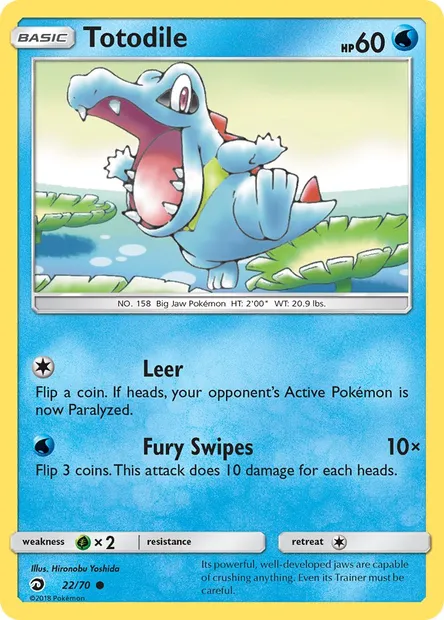 Totodile, Pokémon card DRM 22 — Dragon Majesty set