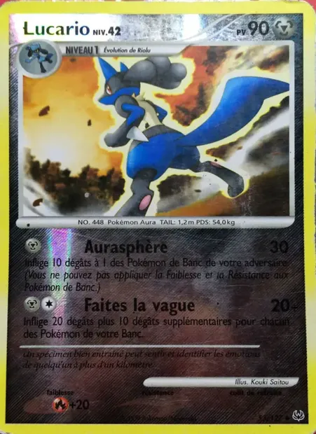 Lucario, carte Pokémon PL 53 — extension Platine