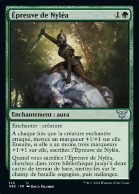 Épreuve de Nyléa, carte Magic NEC 123 — extension Neon Dynasty Commander