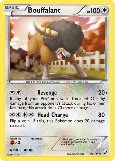 Bouffalant, Pokémon card BLW 91 — Black & White set
