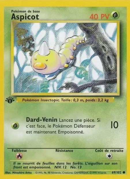 Aspicot, carte Pokémon BS 69 — extension Set de Base