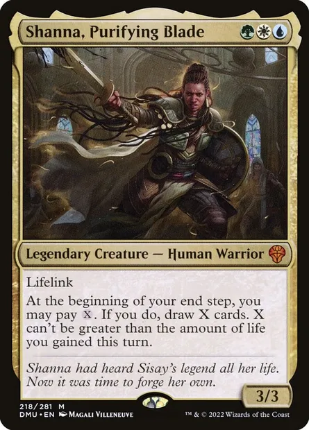 Shanna, Purifying Blade, Magic card DMU 218 — Dominaria United set