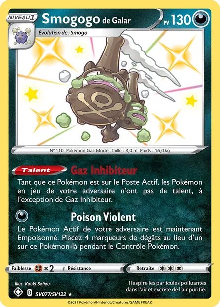 Smogogo de Galar, carte Pokémon SHF SV077 — extension Destinées Radieuses