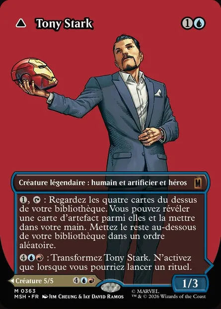 Tony Stark // L'invincible Iron Man, carte Magic MSH 363 — extension Marvel Super Heroes