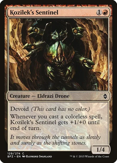 Kozilek's Sentinel, Magic card BFZ 129 — Battle for Zendikar set
