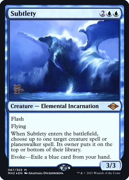 Subtilité, carte Magic PMH2 67s — extension Modern Horizons 2 Promos
