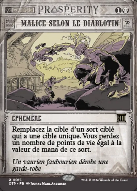 Malice selon le diablotin, carte Magic OTP 15 — extension Breaking News