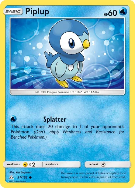 Piplup, Pokémon card UPR 31 — Ultra Prism set