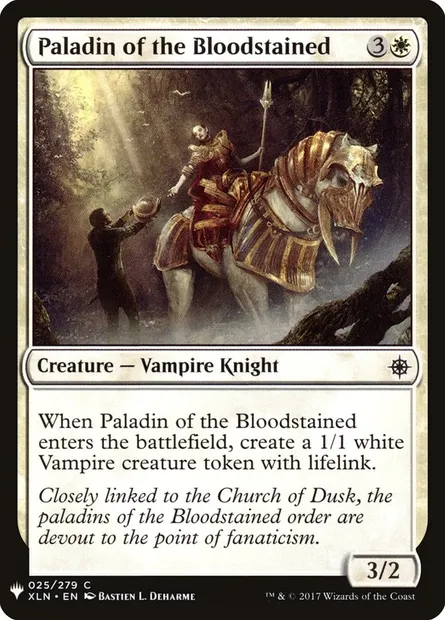 Paladine des Sanguinolents, carte Magic PLST XLN-25 — extension The List