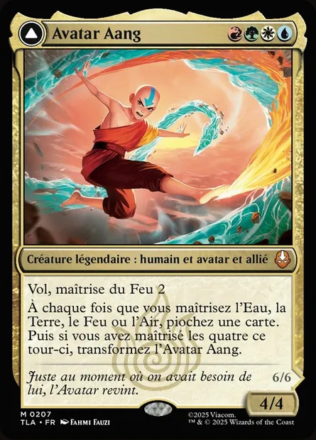 Avatar Aang // Aang, maître des éléments, carte Magic TLA 207 — extension Avatar: The Last Airbender