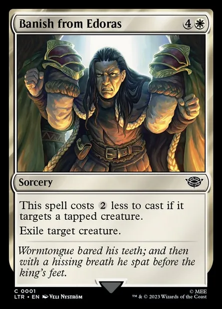 Banish from Edoras, Magic card LTR 1 — The Lord of the Rings: Tales of Middle-earth set