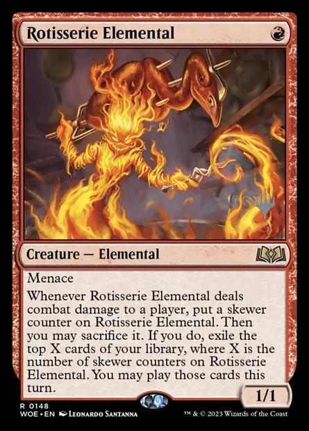 Rotisserie Elemental, Magic card PWOE 148p — Wilds of Eldraine Promos set