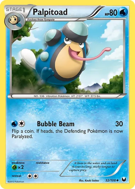 Palpitoad, Pokémon card DEX 32 — Dark Explorers set