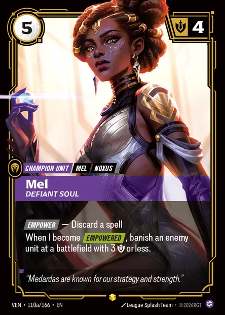 Mel, carte Riftbound VEN 110a — extension Vendetta