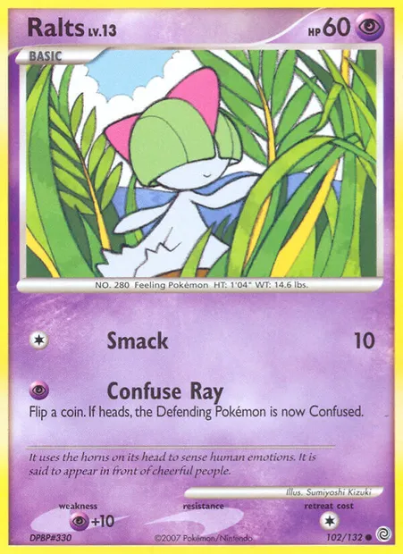 Ralts, Pokémon card SW 102 — Secret Wonders set