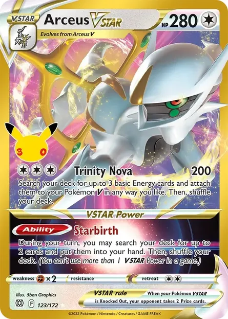 Arceus-VSTAR, carte Pokémon 30C CC027 — extension 30ᵉ Anniversaire