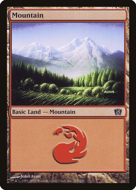 Mountain, Magic card 8ED 343★ — Eighth Edition set