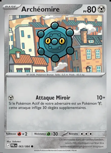 Archéomire, carte Pokémon PBL 063 — extension Nuit Noire