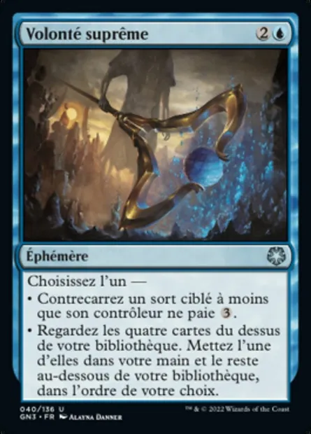 Volonté suprême, carte Magic GN3 40 — extension Game Night: Free-for-All