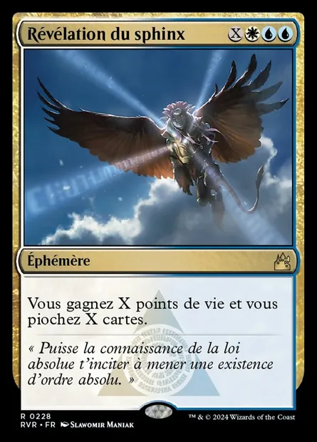 Révélation du sphinx, carte Magic RVR 228 — extension Ravnica Remastered