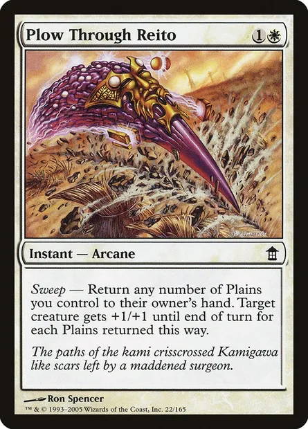 Plow Through Reito, Magic card SOK 22 — Saviors of Kamigawa set