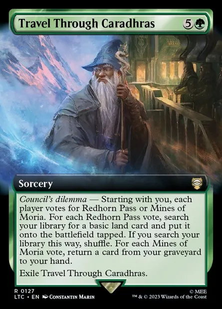 Travel Through Caradhras, Magic card LTC 127 — Tales of Middle-earth Commander set