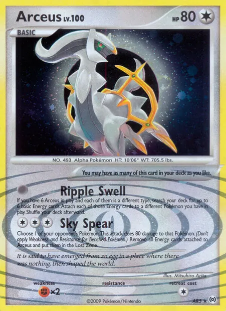 Arceus, Pokémon card AR 5 — Arceus set